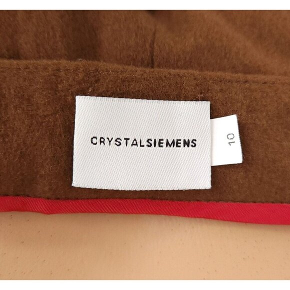 Crystal Siemens Cashmere Low-Rise Wide-Leg Trousers Size 10 Brown Pants - Picture 7 of 8